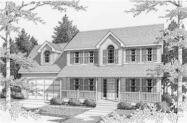 3-Bedroom, 2197 Sq Ft Country Home Plan - 162-1045 - Main Exterior