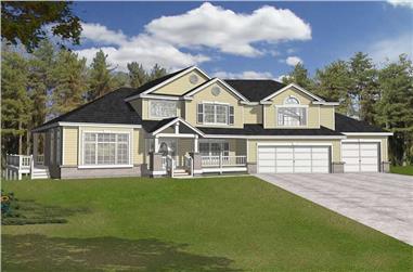 3-Bedroom, 2435 Sq Ft Contemporary House Plan - 162-1046 - Front Exterior