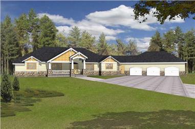 4-Bedroom, 4704 Sq Ft Contemporary Home Plan - 162-1048 - Main Exterior
