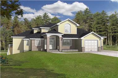 3-Bedroom, 2740 Sq Ft Contemporary House Plan - 162-1053 - Front Exterior