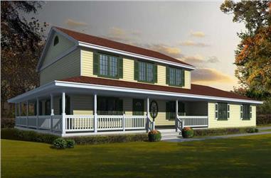 4-Bedroom, 2218 Sq Ft Country House Plan - 162-1060 - Front Exterior