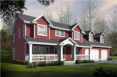 3-Bedroom, 2849 Sq Ft Country House Plan - 162-1062 - Front Exterior
