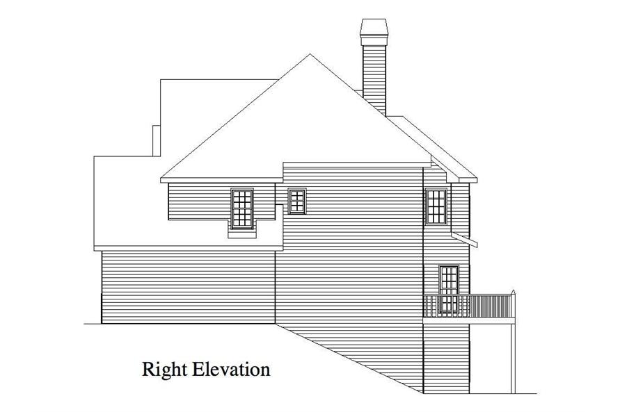 Home Plan Right Elevation of this 4-Bedroom,2757 Sq Ft Plan -163-1001