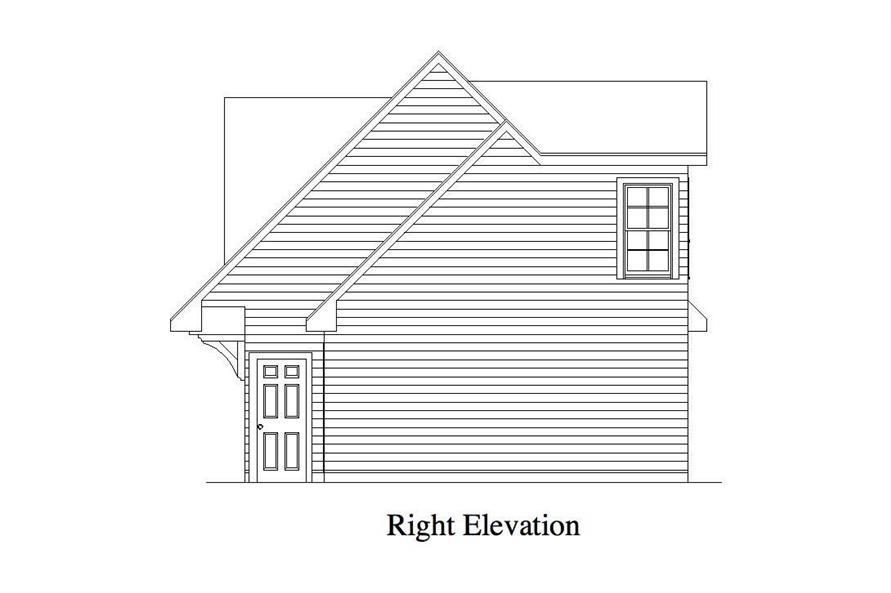 Home Plan Right Elevation of this 1-Bedroom,679 Sq Ft Plan -163-1012