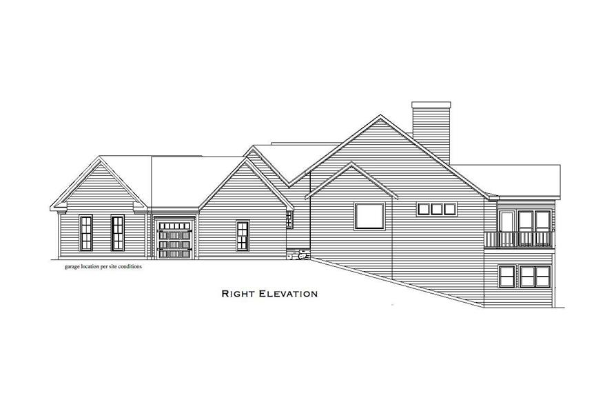Home Plan Right Elevation of this 4-Bedroom,3504 Sq Ft Plan -163-1033