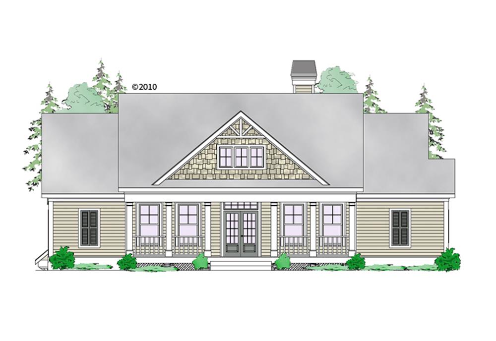 Front elevation of Craftsman home (ThePlanCollection: House Plan #163-1058)