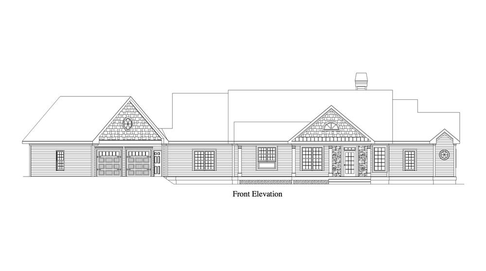 Front elevation of Craftsman home (ThePlanCollection: House Plan #163-1062)