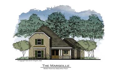 3-Bedroom, 1890 Sq Ft French Home Plan - 164-1002 - Main Exterior