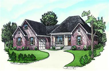 3-Bedroom, 1766 Sq Ft French House Plan - 164-1006 - Front Exterior