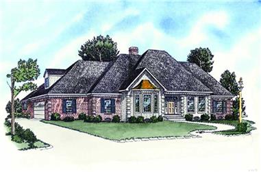 3-Bedroom, 1716 Sq Ft French House Plan - 164-1016 - Front Exterior