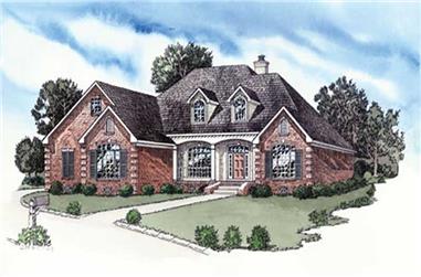 3-Bedroom, 1906 Sq Ft French Home Plan - 164-1023 - Main Exterior