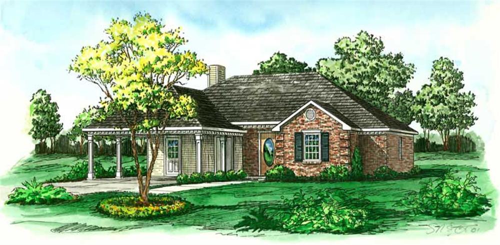 Front elevation of Country home (ThePlanCollection: House Plan #164-1038)