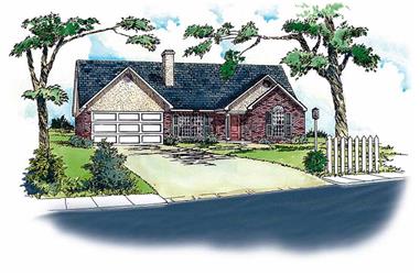 3-Bedroom, 1237 Sq Ft Country House Plan - 164-1045 - Front Exterior