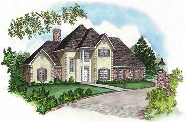 4-Bedroom, 2084 Sq Ft Country House Plan - 164-1065 - Front Exterior