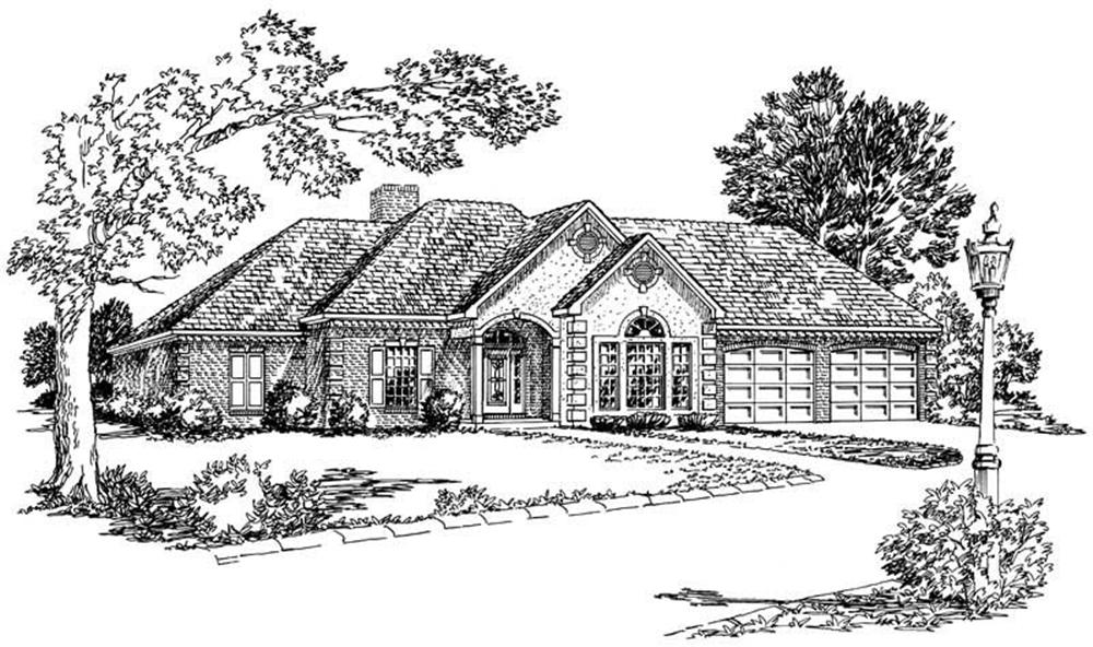 Country House Plans front elevation.