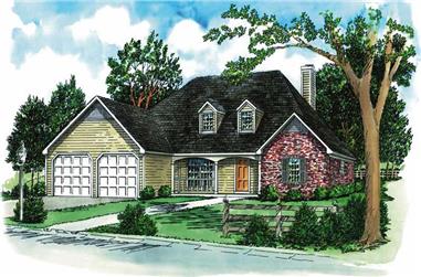 3-Bedroom, 1899 Sq Ft Country House Plan - 164-1079 - Front Exterior