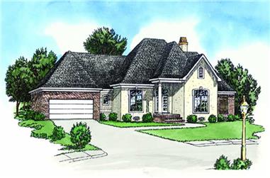 3-Bedroom, 1618 Sq Ft French Home Plan - 164-1080 - Main Exterior