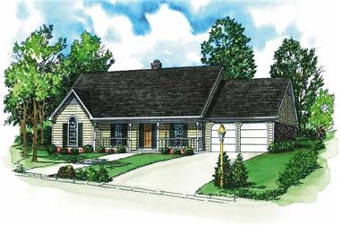 3-Bedroom, 1882 Sq Ft Country House Plan - 164-1092 - Front Exterior