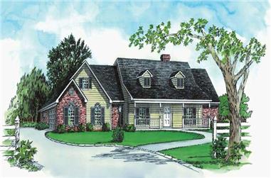 3-Bedroom, 1886 Sq Ft Country House Plan - 164-1096 - Front Exterior
