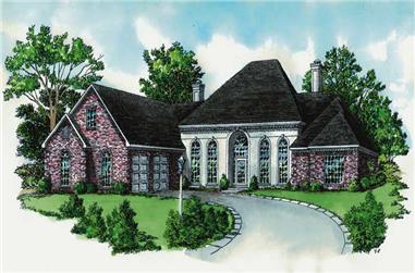 4-Bedroom, 2780 Sq Ft French House Plan - 164-1109 - Front Exterior