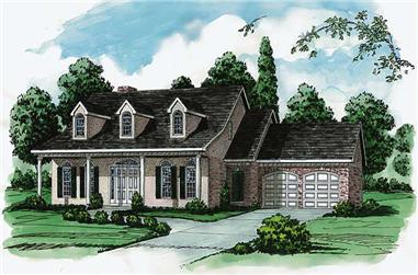 4-Bedroom, 3023 Sq Ft Country House Plan - 164-1128 - Front Exterior