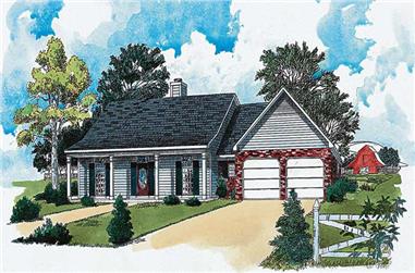 3-Bedroom, 1660 Sq Ft Country House Plan - 164-1168 - Front Exterior