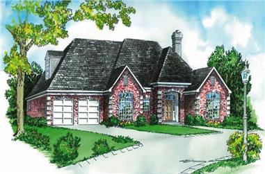 3-Bedroom, 1608 Sq Ft Country House Plan - 164-1175 - Front Exterior