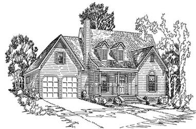 3-Bedroom, 1624 Sq Ft Country House Plan - 164-1176 - Front Exterior