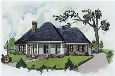 3-Bedroom, 1754 Sq Ft Country House Plan - 164-1183 - Front Exterior