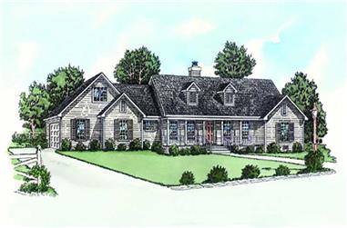 3-Bedroom, 1501 Sq Ft Country House Plan - 164-1190 - Front Exterior