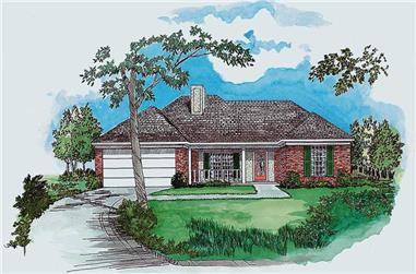 3-Bedroom, 1293 Sq Ft Country House Plan - 164-1195 - Front Exterior