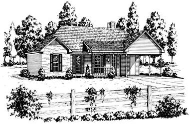 3-Bedroom, 1203 Sq Ft Country House Plan - 164-1196 - Front Exterior