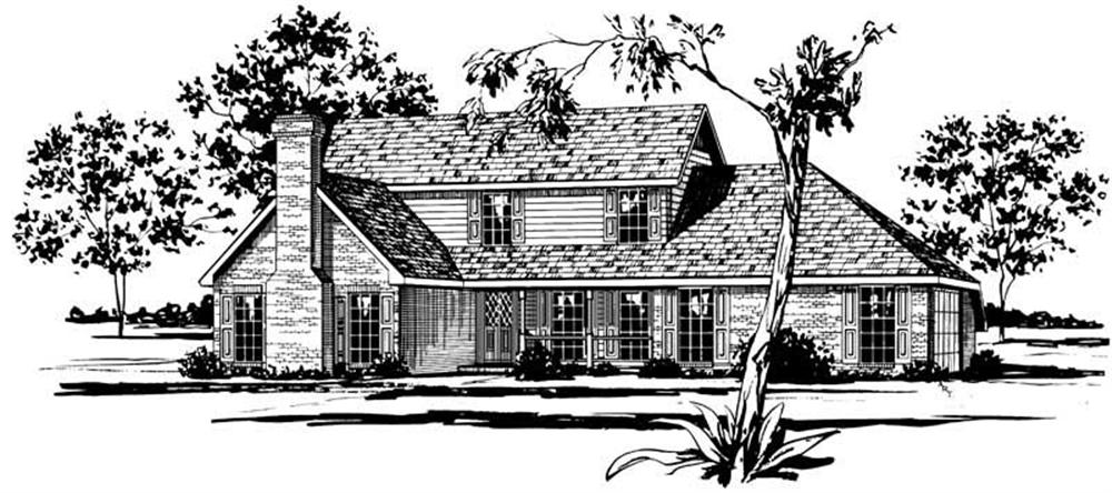 Color Rendering for Country house plan # 1781