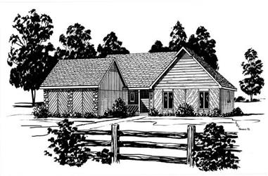 3-Bedroom, 1654 Sq Ft Country House Plan - 164-1212 - Front Exterior