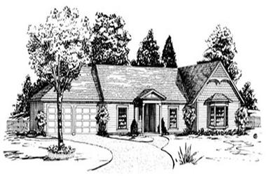 3-Bedroom, 1549 Sq Ft Country House Plan - 164-1216 - Front Exterior