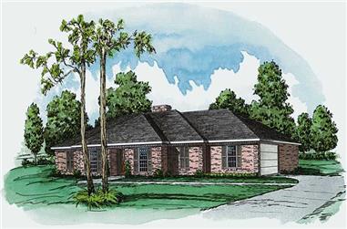 3-Bedroom, 1880 Sq Ft Country House Plan - 164-1229 - Front Exterior