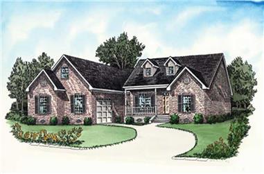 3-Bedroom, 1766 Sq Ft Country House Plan - 164-1239 - Front Exterior