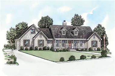 3-Bedroom, 1501 Sq Ft Country Home Plan - 164-1263 - Main Exterior
