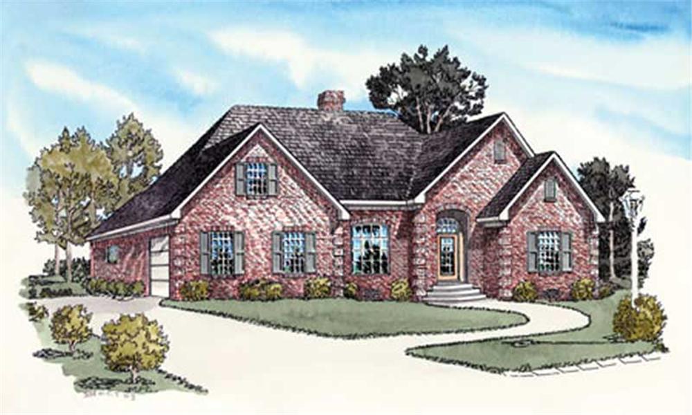 Main colored image for country home plan # 9171