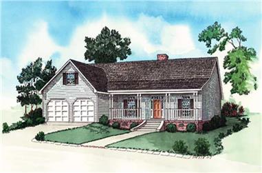 3-Bedroom, 1768 Sq Ft Country Home Plan - 164-1278 - Main Exterior
