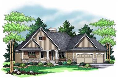 1-Bedroom, 2143 Sq Ft Country Home Plan - 165-1011 - Main Exterior
