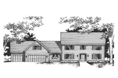 3-Bedroom, 2612 Sq Ft Colonial House Plan - 165-1016 - Front Exterior