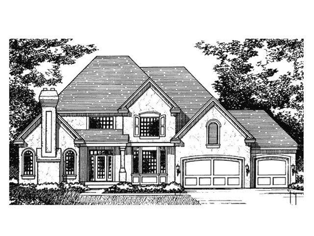 Front Elevation of European House Plans CLS-3000.