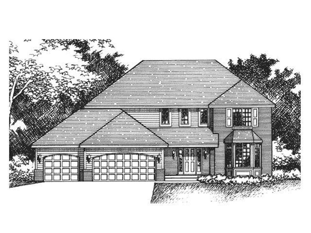 Front Elevation Rendering of European Home Plans CLS-2500.