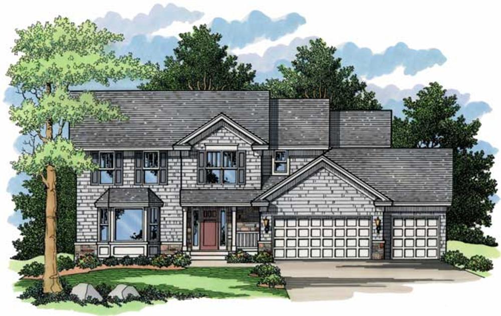 Country Houseplans CLS-2210 front elevation.