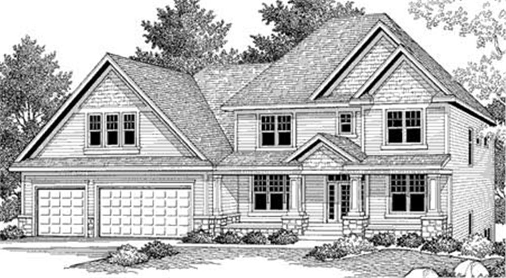This color photo shows the front elevation of Country House Plans CLS-3222.
