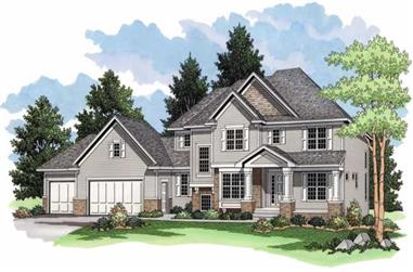 3-Bedroom, 3217 Sq Ft Country Home Plan - 165-1082 - Main Exterior