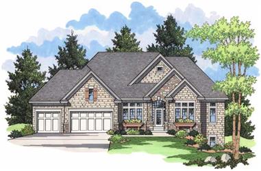 3-Bedroom, 3826 Sq Ft Country House Plan - 165-1092 - Front Exterior