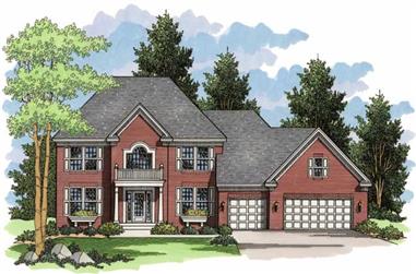 4-Bedroom, 2722 Sq Ft Colonial Home Plan - 165-1096 - Main Exterior