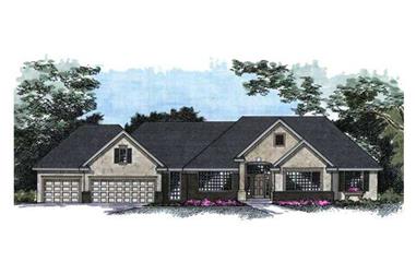 4-Bedroom, 4154 Sq Ft Country House Plan - 165-1113 - Front Exterior